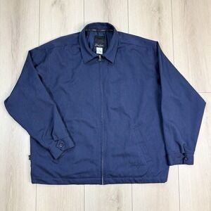 Sean John XXL Blue Wool Blend Harrington Jacket Zip Front Casual Lined Streetwea